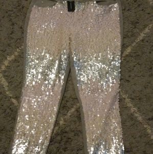Pants, Ashley Stewart, grey and pink, size 14